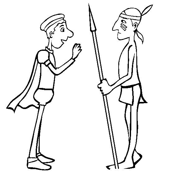 Free Meeting The Natives Coloring Pages